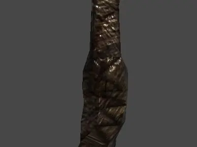 wand1 wooden wand Low-poly 3D model