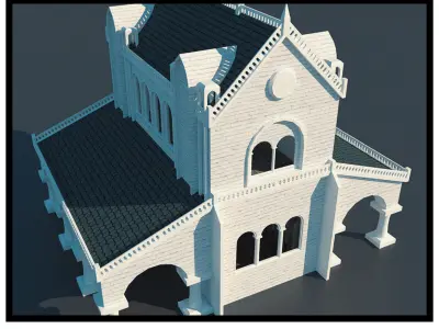 Gondor House Building Low-poly 3D model