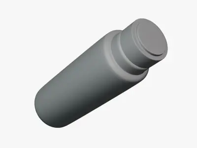 Basic Bottle with Label - Geometry Only No Textures No Materials 3D model