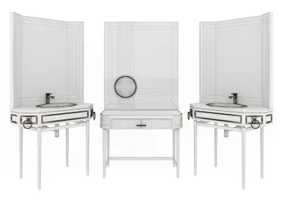 Wash Basin dressing table Free 3D model