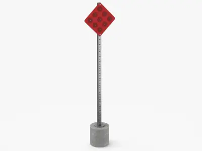 End of road Object marker Red and Yellow(1) 3D model