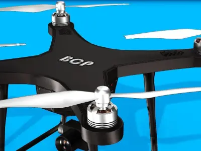 DRONE WITH CAMERA Low-poly 3D model