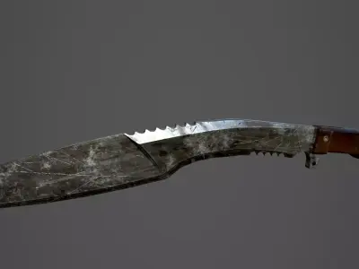 Kukri Knife PBR Game Ready Low Ploy Low-poly 3D model