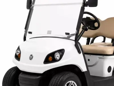White 4Passenger Electric Golf Car 3D model