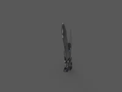 Dark Battle Worn Sword Game Ready Asset Low-poly 3D model