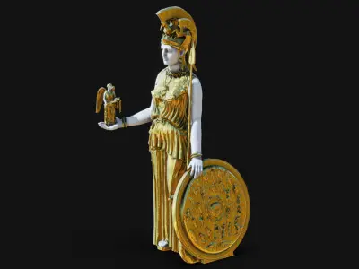 Statue of Athena Parthenos Low-poly 3D model