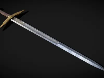 High Templar fantasy Greatsword Free low-poly 3D model