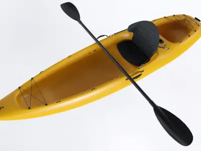 Low Poly PBR Kayak Low-poly 3D model