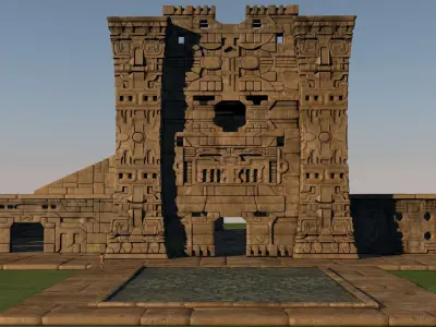 Pre-Columbian architectural complex 3D model