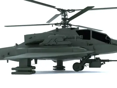 Military Attack Helicopter KA 50 Style Game Ready 3D Model PBR  3D model