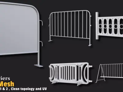 10 Barriers Base Mesh VOL01 Low-poly 3D model