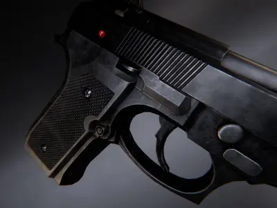 AAA Beretta M9 Game Ready PBR Low-poly 3D model