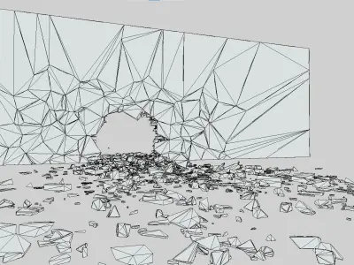 BrickWall 01 Below Strong Low-poly 3D model