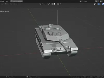 Leopard 2a5 TANK BASE MESH Low-poly 3D model