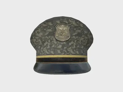Police Cap 08 Digital Camouflage - Character Design Fashion Low-poly 3D model