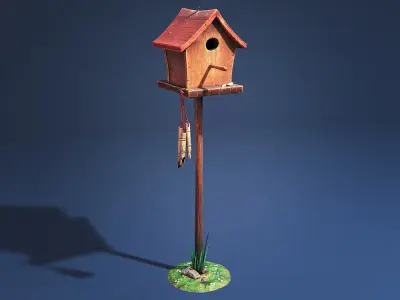 Stylized Bird House 3D model