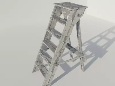 Old Stairs Stepladder Free 3D model