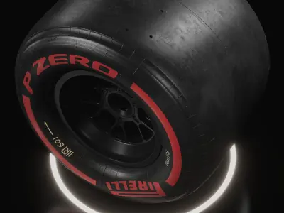 F1 Pirelli Slick SOFT Tire Real World Details 3D model
