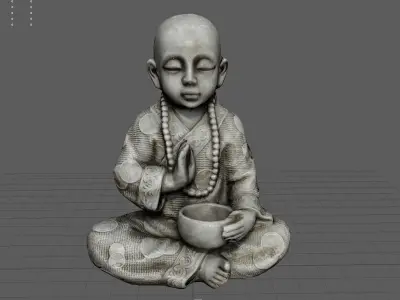 CHILD BUDDHA STATUE Low-poly 3D model