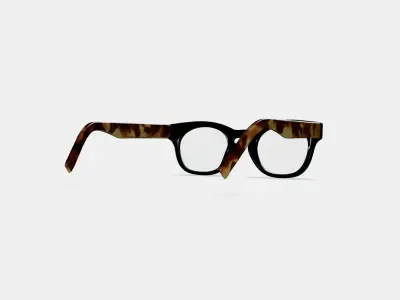 Kimball Eyeglasses in Jet Black with Brioche Tortoise 3D model