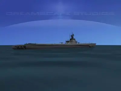 Balao Class Submarine USS Balao SS285 3D model