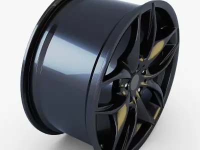 Style 215 wheel black Mid Poly Low-poly 3D model
