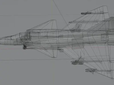 Saab JAS-37 Viggen Low-poly 3D model