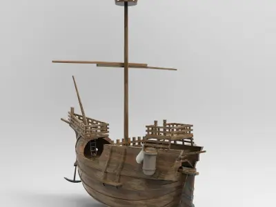 Small Santa Maria Boat 3D model