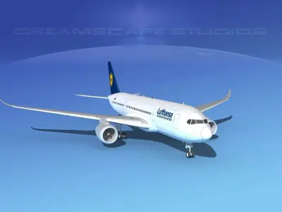Airbus A350-800 Lufthansa 3D model