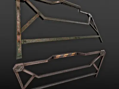 Modular Guardrail - sci fi architectural Low-poly 3D model