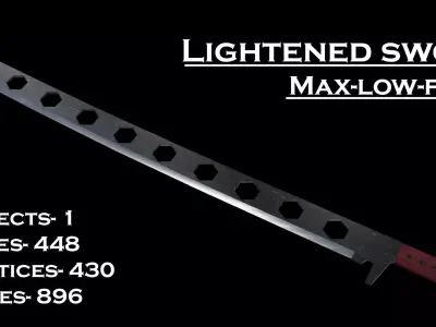 Lightweight Sword max-low-poly Free low-poly 3D model