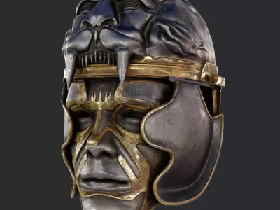 Medieval Fantasy Helm Low Poly PBR Low-poly 3D model