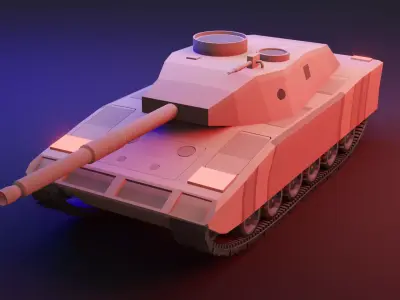 low poly tank Low-poly 3D model