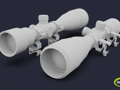 Sniper scope Low-poly 3D model