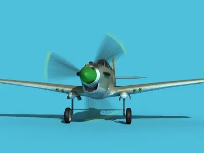 Curtiss P-40B Tomahawk V08 Brazil 3D model
