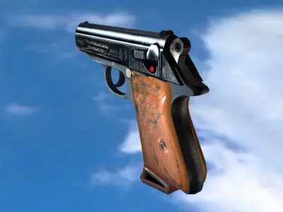 Walther PPK Classic Low-poly 3D model