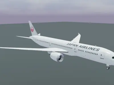 Japan Airlines Boeing 787-9 3D Model Low-poly 3D model