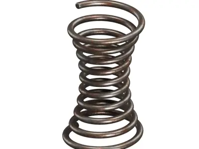 Rusty Steel Concave Spring 3D model