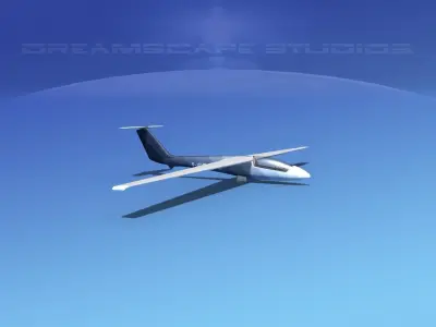 SZD-36 Cobra Glider V03 Low-poly 3D model