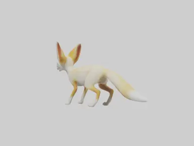 Fennec Fox listening model Low-poly 3D model