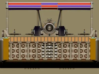High-polly Fictional Medieval Tank Machine 3D model