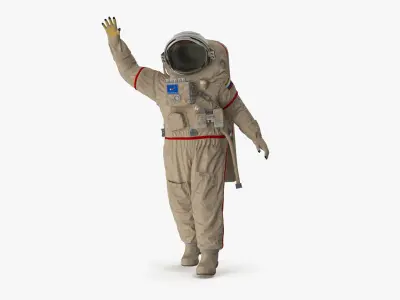 Russian Astronaut Spacesuit Orlan MK Rigged for Maya 3D model
