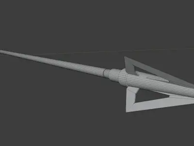 Realistic Arrow Game Ready rocket with golden tip Low-poly 3D model