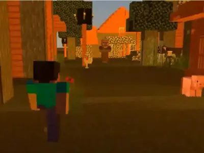 Minecraft cow pig and chicken Free 3D model