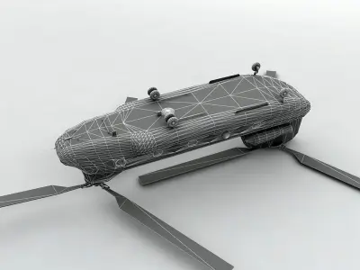 CH47 Chinook Helicopter Low-poly 3D model