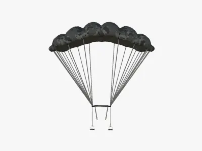 Parachute A09 Black Camouflage - Character Accessories Design Low-poly 3D model