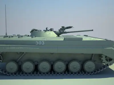BMP-1 soviet armored IFV - russian armored IFV Low-poly 3D model