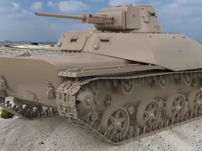Tank T 40 Clay VRay 3D model