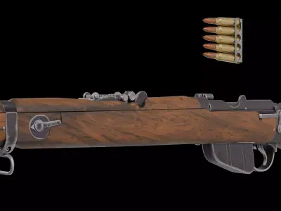 Short Magazine Lee-Enfield SMLE MkI rifle Low-poly 3D model