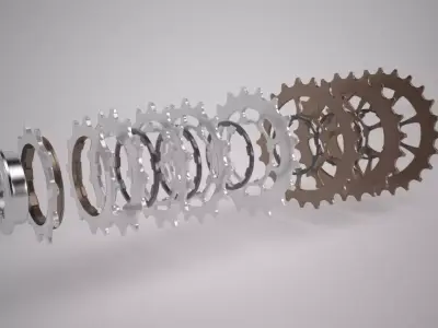 Road Bike Sprocket Set 3D model